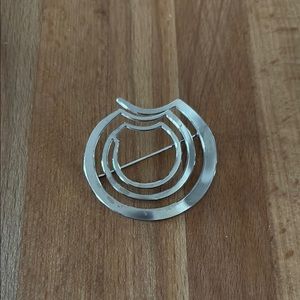 Silver Geometric Brooch